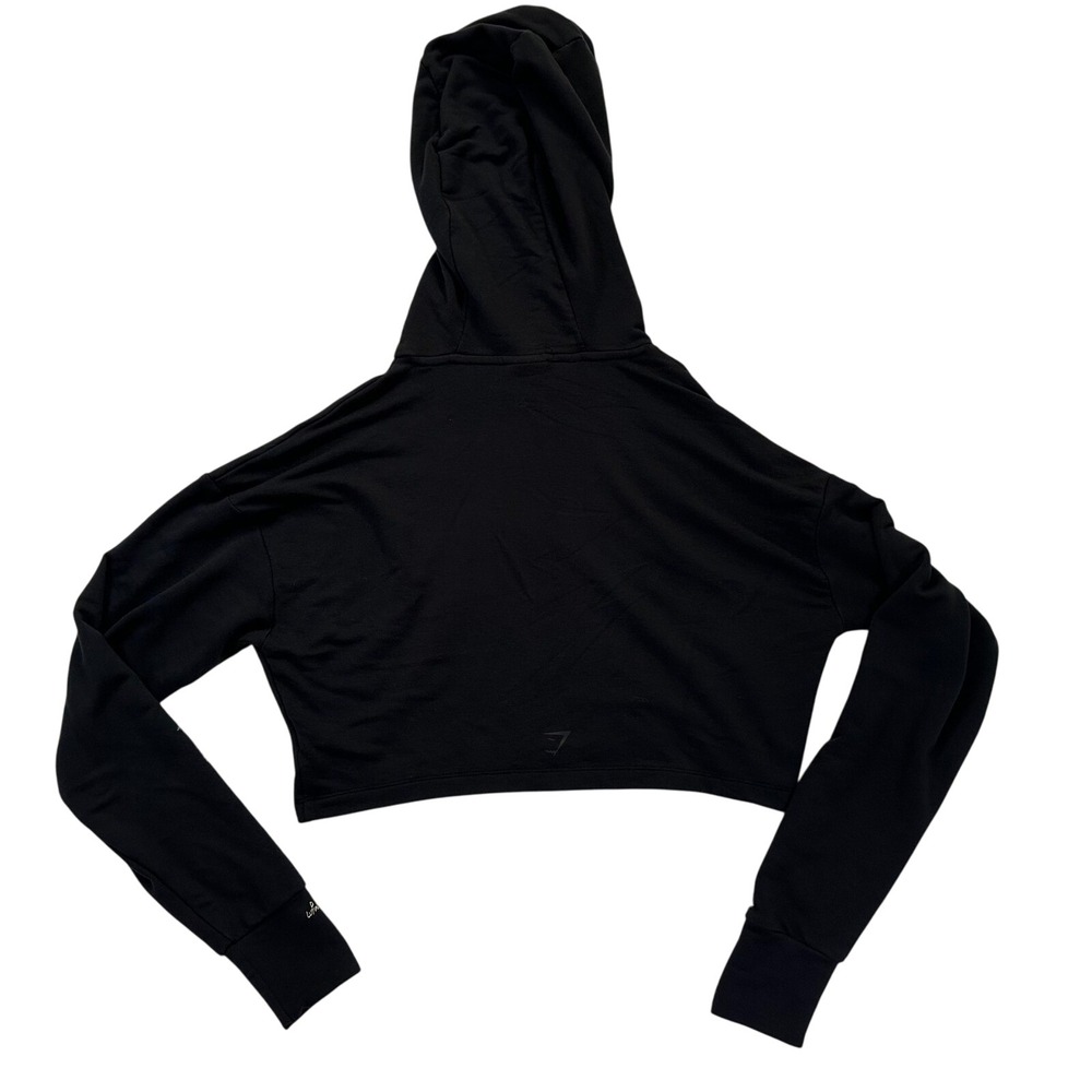 Gymshark Whitney Simmons Cropped Hoodie Sweatshirt‎ Black Activewear Size Small - Picture 2 of 3